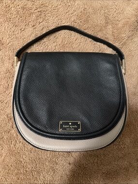 kate spade Black and Cream Saddle Crossbody Purse